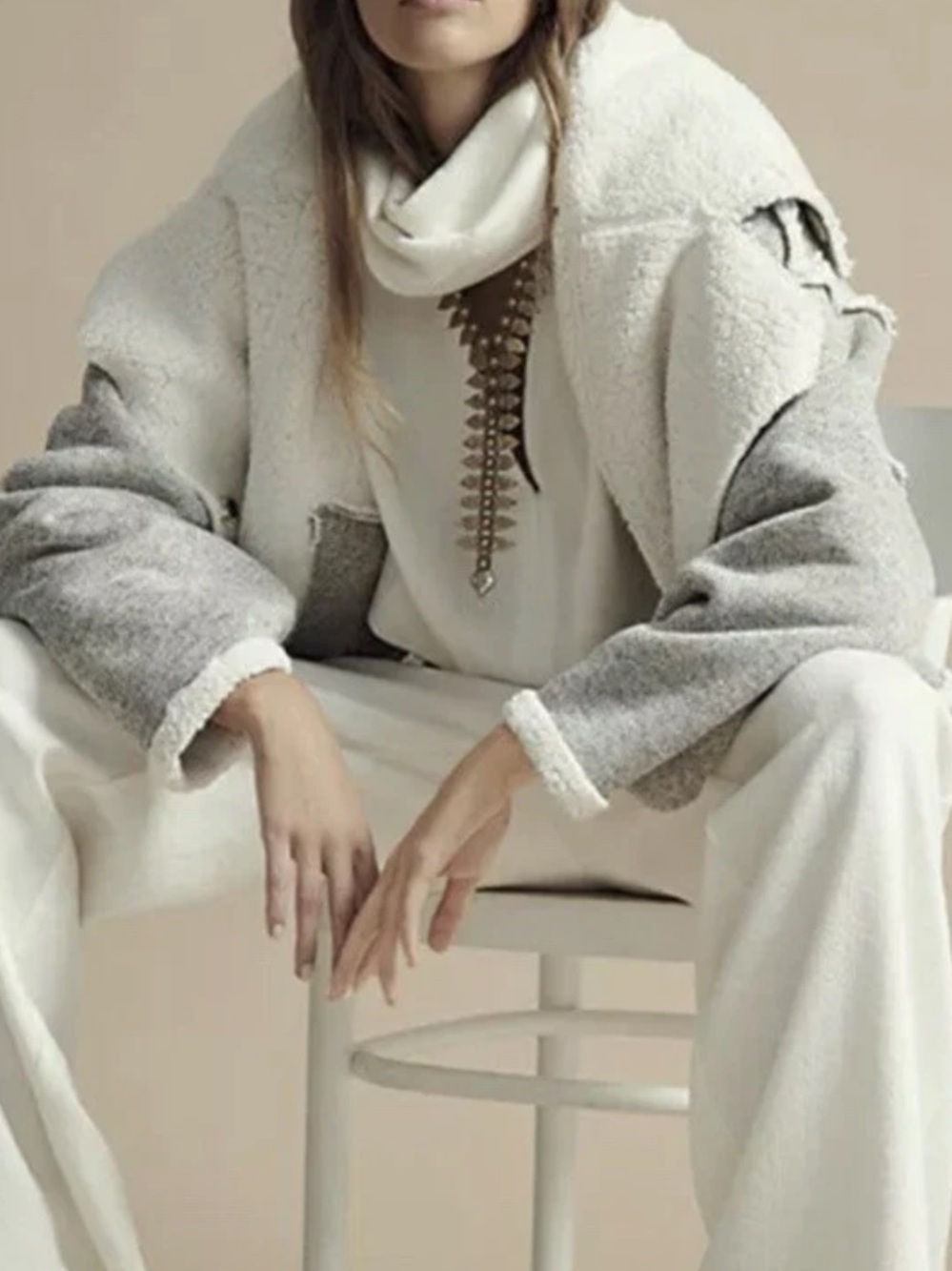 FREE PEOPLE JOSEPHINE CROPPED FLEECE LINED GRAY SWEATER JACKET SIZE SMALL